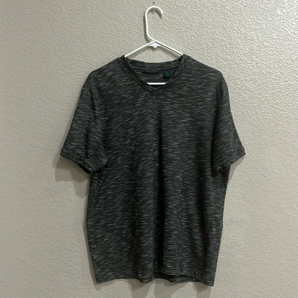 VINTAGE Perry Ellis T-Shirt Mens L Gray Mixture Dri-Fit Texture T-Shirt